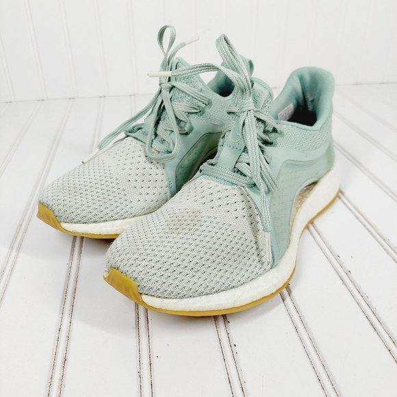 adidas PureBoost X Clima Ash Green Athleisure Slip On Running Sneakers F503 - Picture 2 of 13